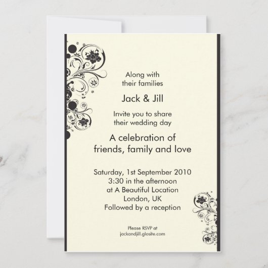 Invitation Tourbillons (noir) 5x7 (Devant)