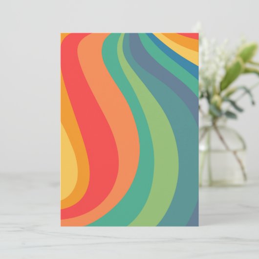 Invitation Tourbillons rétro colorés 60s (Debout devant)