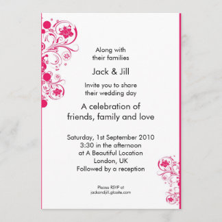 Invitation Tourbillons (rose) 5x7