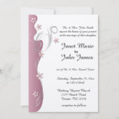 Invitation Tourmaline et argent roses floraux modernes du (Devant)