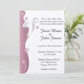 Invitation Tourmaline et argent roses floraux modernes du (Debout devant)