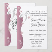 Invitation Tourmaline et argent roses floraux modernes du (Devant / Derrière)