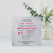Invitation Tourmaline rose et Bat mitzvah Parties scintillant (Debout devant)