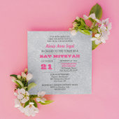 Invitation Tourmaline rose et Bat mitzvah Parties scintillant