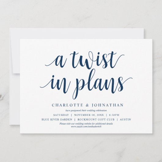 Invitation Tournage dans les plans, Mariage Modifier la date (Devant)
