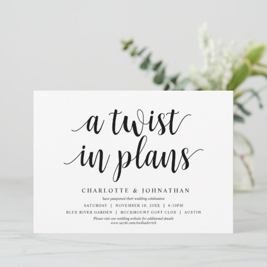 Invitation Tournage dans les plans, Mariage Modifier la date (Debout devant)