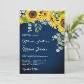 Invitation Tournage de tournesols Code QR Eucalyptus Bleu Nui (Debout devant)
