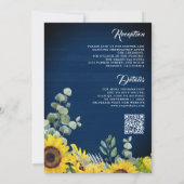 Invitation Tournage de tournesols Code QR Eucalyptus Bleu Nui (Dos)
