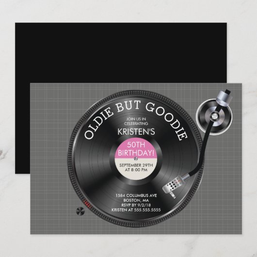 Invitation Tourne-disque d'enregistrement rétrospectif Invita (Devant / Derrière)