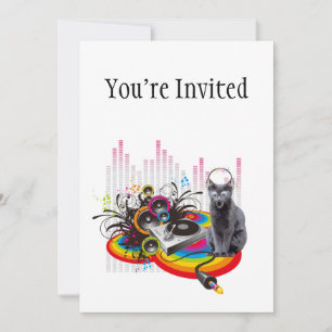 Invitation Tourne-disque DJ Pumpin Music Cat