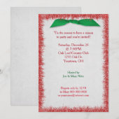 Invitation Tourneberge de Noël rouge et corneille verte (Devant / Derrière)