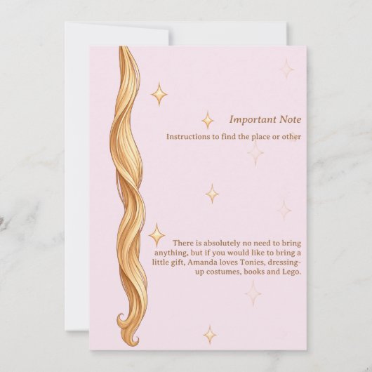 Invitation Tourner 4 - Princesse pour toujours (Dos)