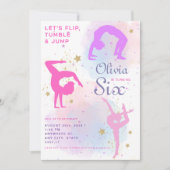 Invitation Tourner et sauter Gymnastique Anniversaire (Devant)