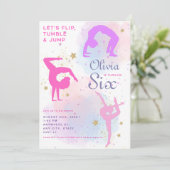 Invitation Tourner et sauter Gymnastique Anniversaire (Debout devant)