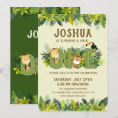 Invitation Tourner un sauvage| Premier anniversaire (Devant / Derrière)