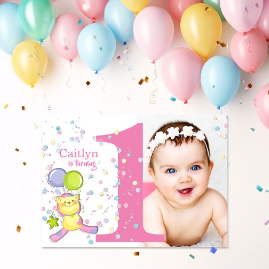 Invitation Tourner une photo rose anniversaire