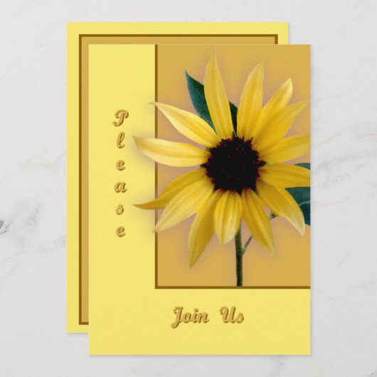 Invitation Tournesol (Devant / Derrière)