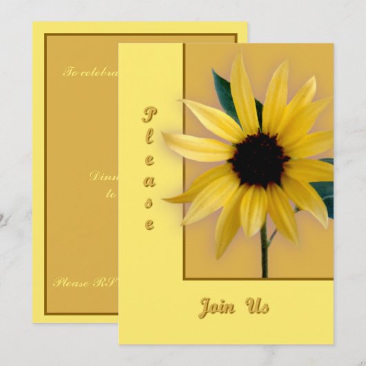 Invitation Tournesol (Devant / Derrière)