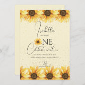 Invitation Tournesol 1er anniversaire (Devant / Derrière)