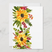 Invitation Tournesol 1er anniversaire fille photo florale (Dos)