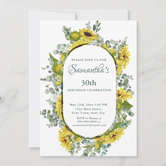 Invitation Tournesol 30e anniversaire (Devant)