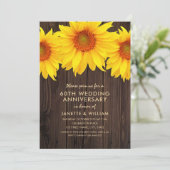 Invitation Tournesol 60e Anniversaire de Mariage Bois Rustiqu (Debout devant)
