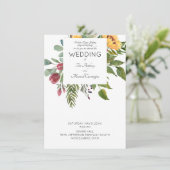 Invitation Tournesol à l'aquarelle moderne Mariage Parents Bl (Debout devant)