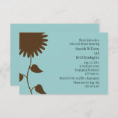 Invitation Tournesol à l'invitation bleue de dîner de (Devant / Derrière)