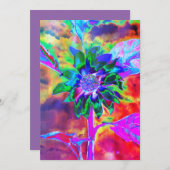 Invitation tournesol Abstrait de chakra psychédélique (Devant / Derrière)