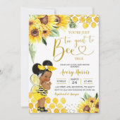 Invitation Tournesol Afro Trop bon pour être vrai Baby shower (Devant)
