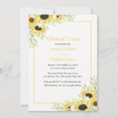 Invitation Tournesol Aquarelle Floral Dîner de répétition Inv (Devant)