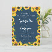 Invitation tournesol aquarelle florale fête de fiançailles (Debout devant)