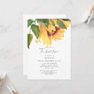 Invitation Tournesol aquarelle la veille du mariage