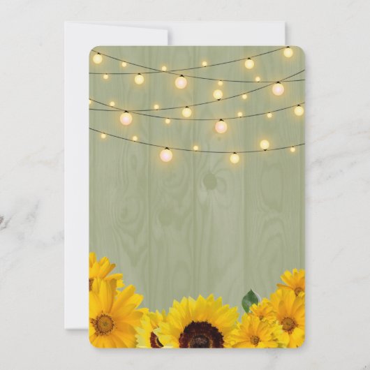 Invitation Tournesol Automne Sage Wood Lights Notre Mariage (Dos)