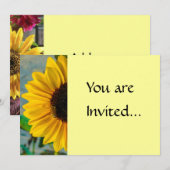 Invitation Tournesol avec abeille  (Devant / Derrière)