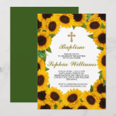 Invitation Tournesol Baptême İnvitation (Devant / Derrière)