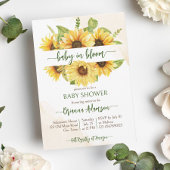 Invitation Tournesol bébé en fleurs baby shower modèle