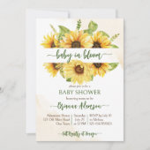 Invitation Tournesol bébé en fleurs baby shower modèle (Devant)