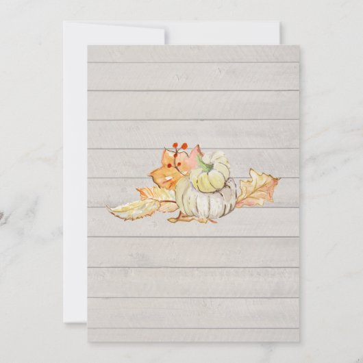 Invitation Tournesol blanc orange Citrouille de Thanksgiving (Dos)