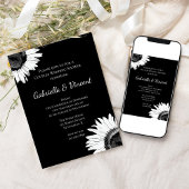 Invitation Tournesol blanc sur Wedding shower Couples noirs