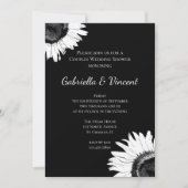 Invitation Tournesol blanc sur Wedding shower Couples noirs (Devant)