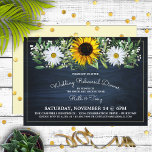 Invitation Tournesol bleu de la marine russe|Dîner de répétit<br><div class="desc">Un beau tableau de fleurs d'aquarelle pour celui-ci d'une gentille invitation à dîner de répétition mariage</div>