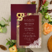 Invitation Tournesol Bourgogne Rustique Mariage de script de