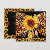 INVITATION TOURNESOL, BOW QUADRILLÉ COMME LA FOURRURE DE LÉOP (Devant / Derrière)