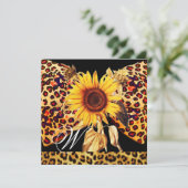 INVITATION TOURNESOL, BOW QUADRILLÉ COMME LA FOURRURE DE LÉOP (Debout devant)