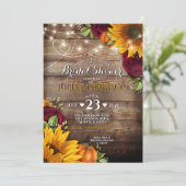 Invitation Tournesol, Citrouille et Rose Fête des mariées rus (Debout devant)