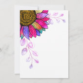 Invitation Tournesol coloré Feuille pourpre 16e anniversaire (Dos)