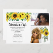 Invitation Tournesol commémoration de la mort (Devant / Derrière)