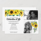 Invitation Tournesol commémoration de la mort (Devant / Derrière)