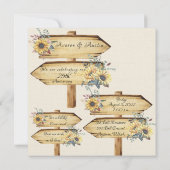 Invitation Tournesol Country Log et corde 25e anniversaire (Dos)